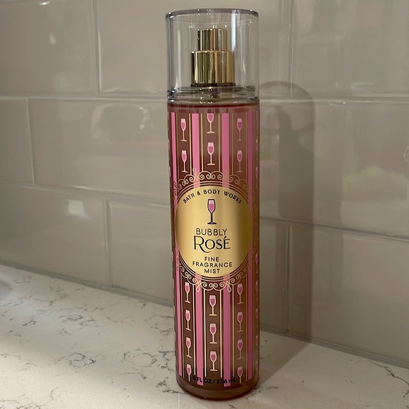 Bath & Body Works Bubbly Rosé Champagne Mist Spray Body Cream Shower Gel Spa Set - Picture 4 of 9